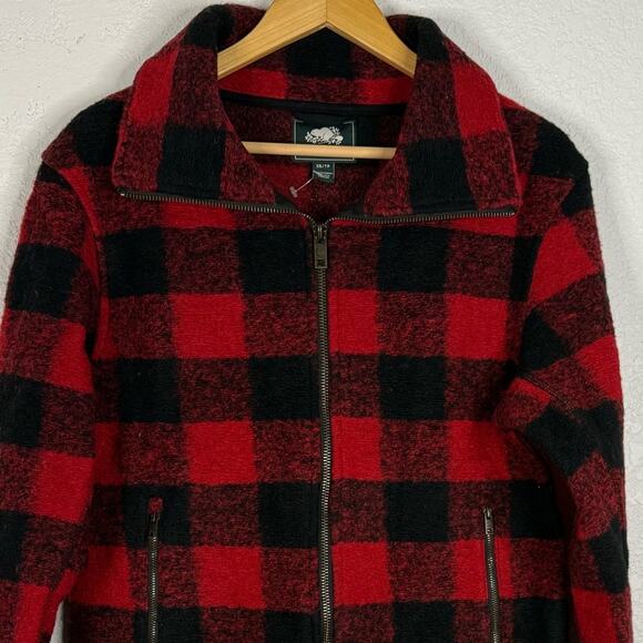Roots buffalo plaid wool blend full zip Seymour jacket Gorpcore Alpine Casual - Picture 2 of 12